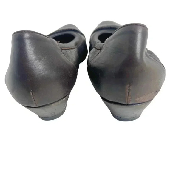 AGL Brown Leather Rounded Toe Heels Heeled Ballet Shoes Size 39.5 - Picture 4 of 12